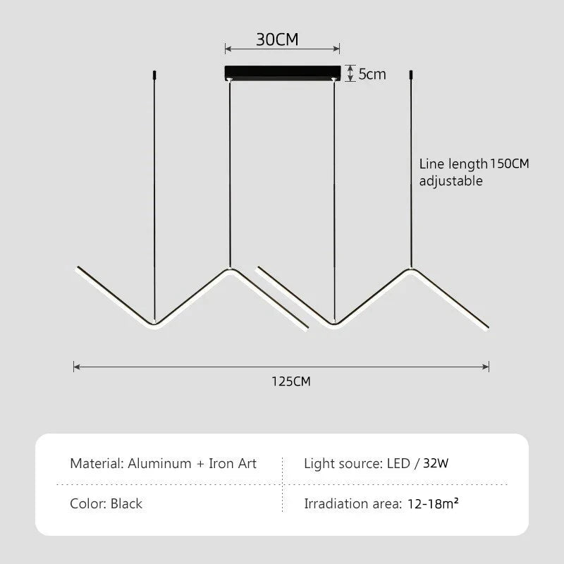 LinéaZ™ Modern Dimmable Pendant Chandelier