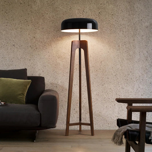 Veloura™ Carved Wood & Iron Floor Lamp